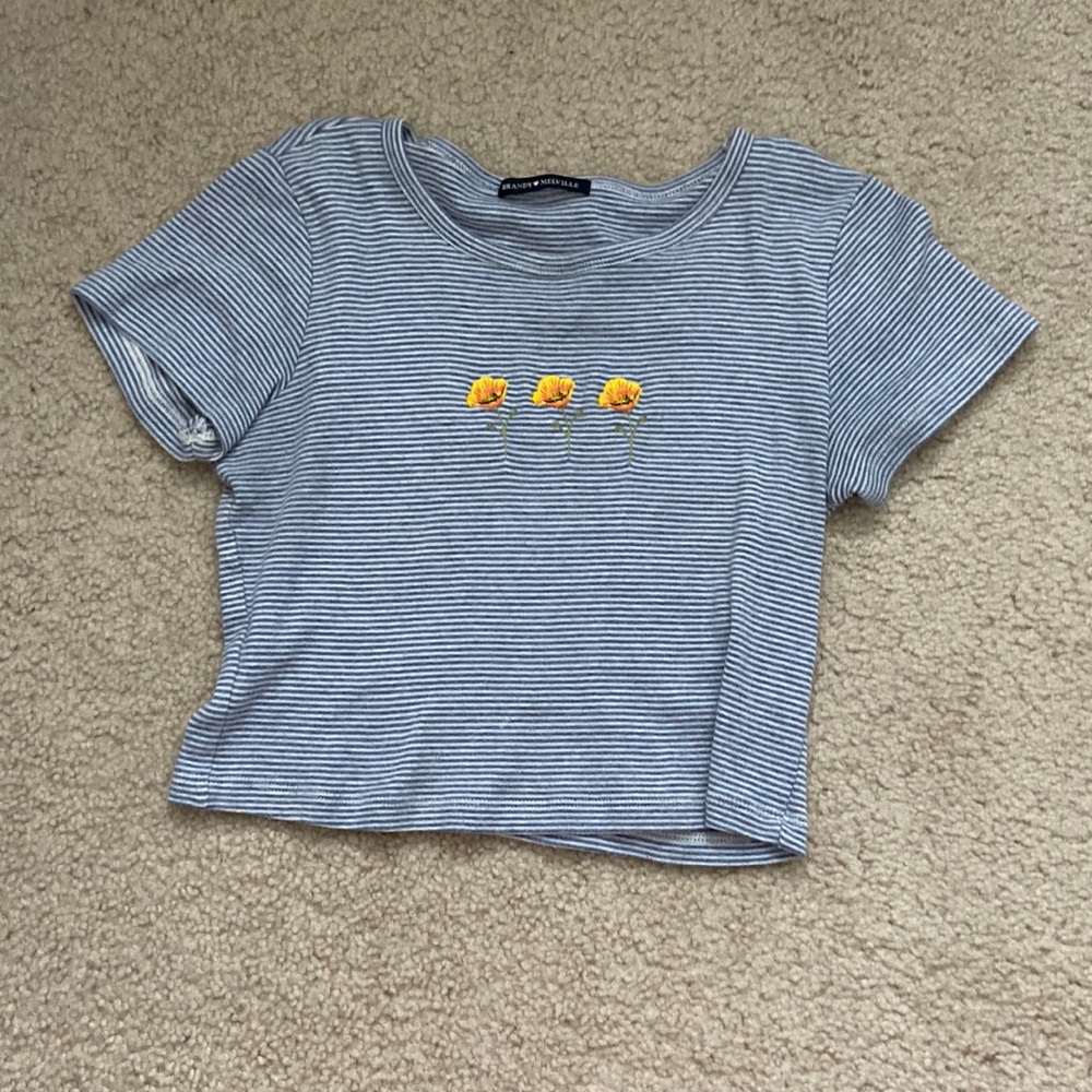 floral and striped brandy mellvile top